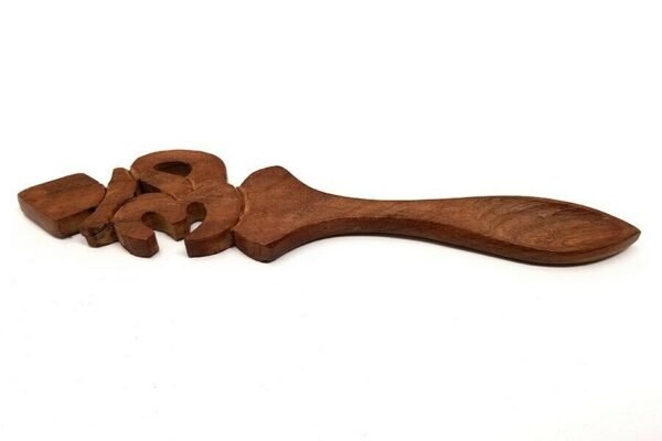 Wicca & Paganism~Om Sheesham Wood Carved Spoon 6-1/2" Ritual Magick Spells Wicca Pagan
