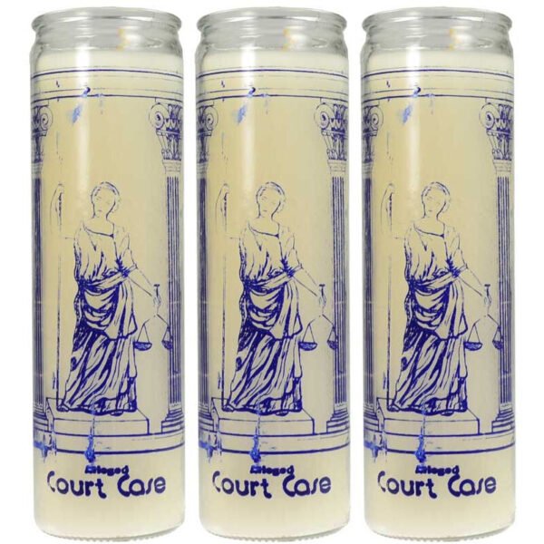 Magic Candle~3 pk "Court Case" Prayer for Law Legal Cases Divorce Ritual Spell 8" Jar Candles