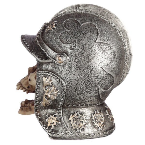 Home Decor~Gothic Human Skull in Medieval Helmet Fantasy Ornament