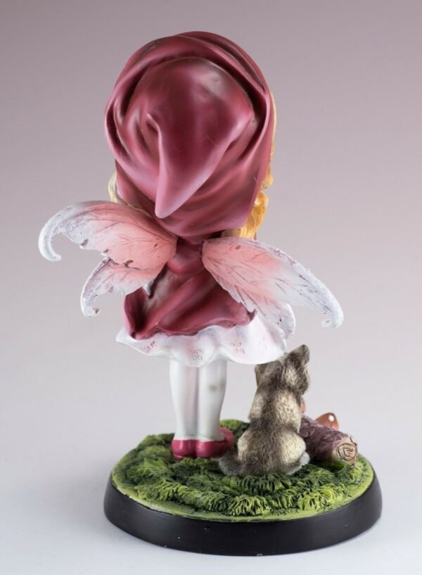 Fairy Collection~Fairy Tale Little Red Riding Hood Fairy Figurine With Wolf 5.75"H Resin New!