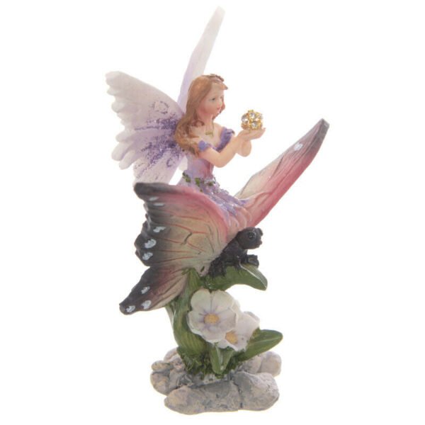 Home Decor~Cute Flower Fairy Riding Butterfly Figurine Ornament Shelf Sitter x 1
