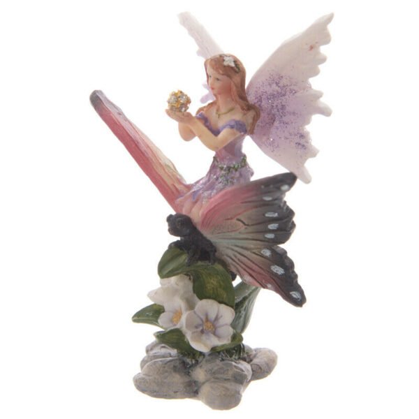 Home Decor~Cute Flower Fairy Riding Butterfly Figurine Ornament Shelf Sitter x 1