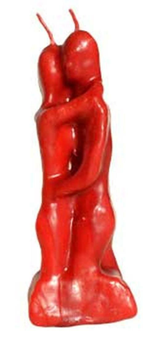 Magic Candle~Hugging Couple Lovers Red Image Figurine Spell Candle Pagan Wicca Hoodoo 5 1/2"