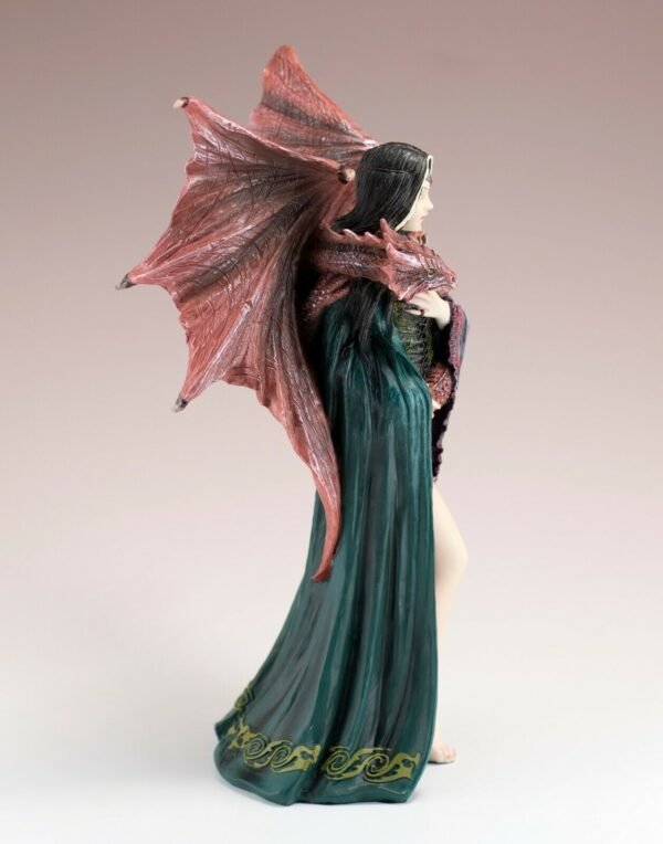 Fairy Collection~Lady Maiden Fairy With Dragon Figurine Statue 8.75" High Detailed Polystone New!
