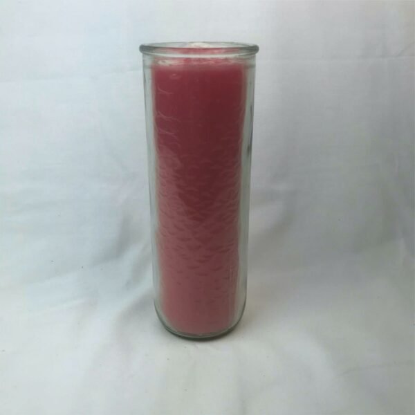 Magic Candle~Pink 7 Day Pullout Candle In Glass / Refillable / Unscented Magic Pagan Wicca