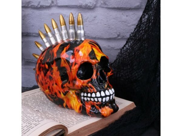 Magicun Giftware~Nemesis Soul Inferno Bullet Mohawk Skull Ornament Figurine Biker Gothic Decor