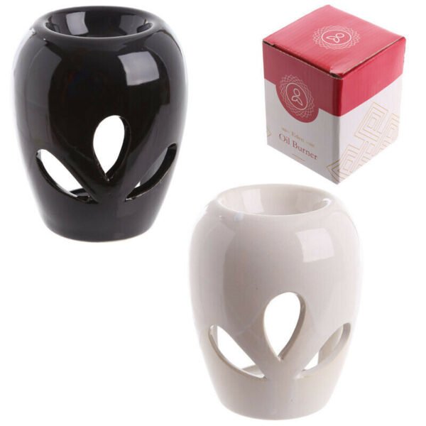 Home Fragrance~Simple Black High Gloss Bulb Shaped Ceramic Oil Burner