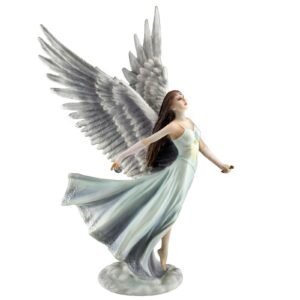 Fairy Collection~White Angel With Gold Key and Orb Figurine Statue 10.75" High New In Box!
