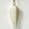 Magicun Stone~Scolecite Pendulum with Chain, Faceted (Natural Crystal Stone)