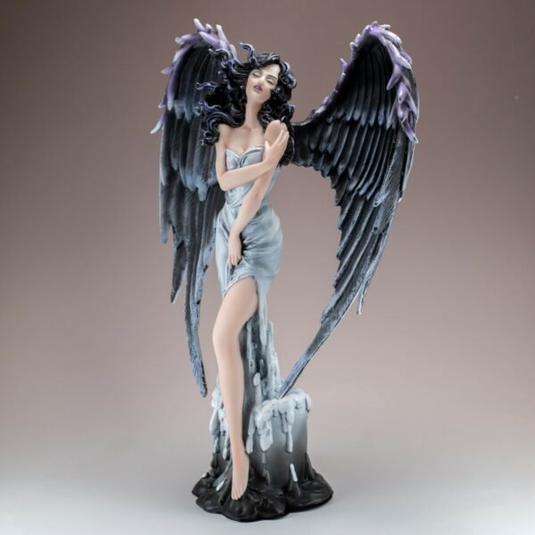 Fairy Collection~Gothic Dark Angel Fairy With Feather Wings Figurine Statue 13" High Resin New