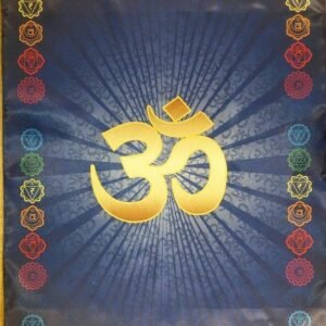 MagicunTarot Cloth~OM AUM Cloth Symbol YOGA chakra Meditation Pillow Mat Fitness BIG blue