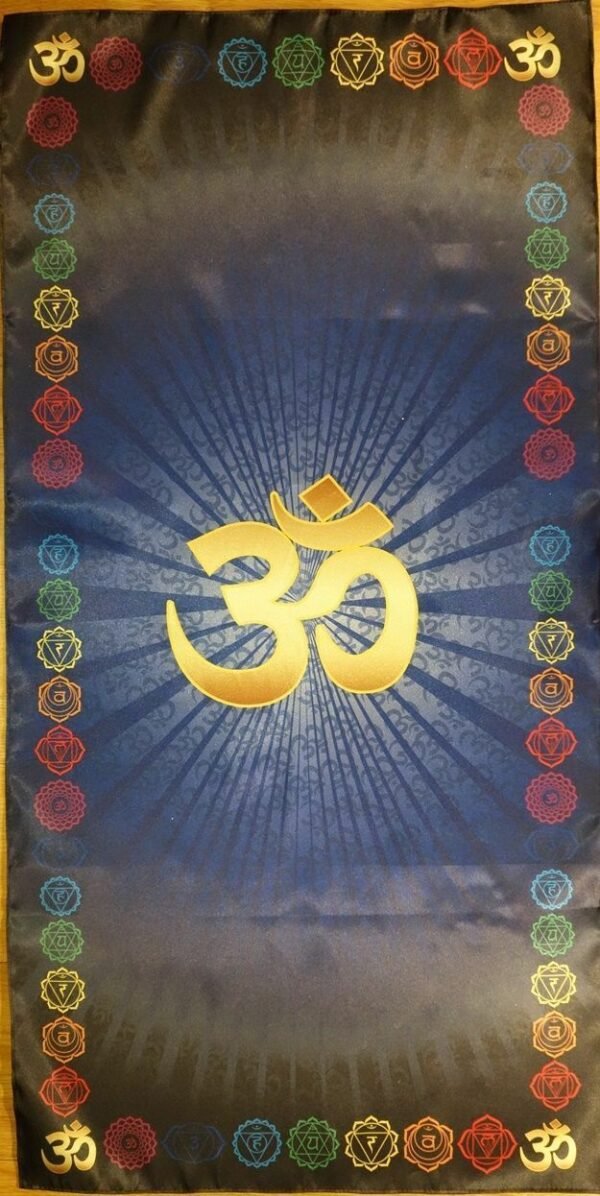 MagicunTarot Cloth~OM AUM Cloth Symbol YOGA chakra Meditation Pillow Mat Fitness BIG blue