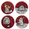 Collectable Design~1 x Simon's Cat Christmas Leatherette Compact Mirror Different image each side
