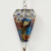 Magicun Stone~Seven Chakra Orgone Pendulum with Chain, Faceted (Natural Crystal Stone)