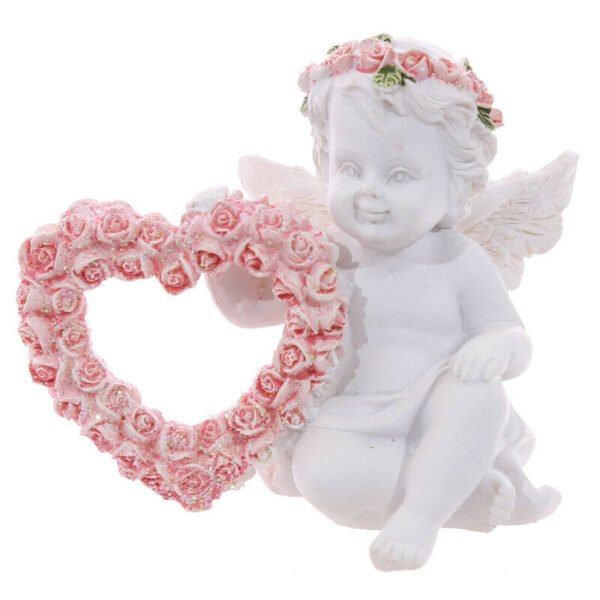 Home Decor~Cherub with Rose Heart Angel, Heaven, Remembrance, Loved one