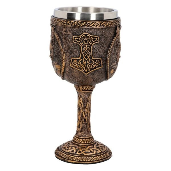 Magicun Giftware~Norse God Thor Odin Loki Valkyrie Goblet Collection Bronzed Gift Wine Cup