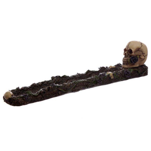 Home Fragrance~Fantasy Skulls and Roses Incense Burner Ashcatcher Resin Ornament