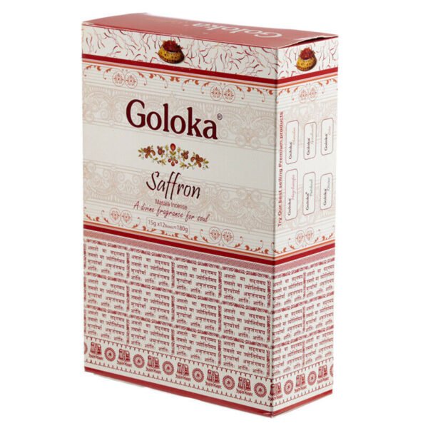 Home Fragrance~Goloka Masala Incense Sticks Saffron 12 x 15g packs - PACK OF 12