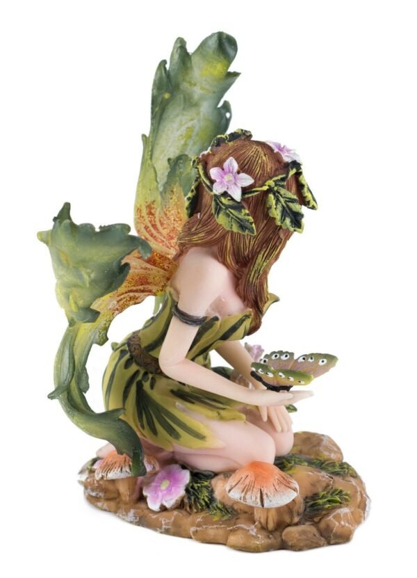 Fairy Collection~Green Fairy With Butterfly Figurine 5" Wing Span New In Box!