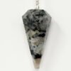 Magicun Stone~Rainbow Moonstone Pendulum with Chain, Faceted (Natural Crystal Stone)