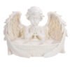 Home Decor~Decorative White Resin Cherub Praying Triple Tealight Candle Holder