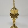 Home Fragrances ~Lotus Brass Cone Burner Tower 7.5"H  Standing Incense Charcoal Burner