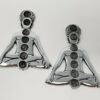 Home Fragrances ~Meditation Seven Chakras Design 5.5" Silver-Tone Metal Cone Incense Burner 2pcs