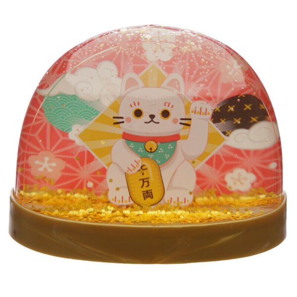 Collectable design~Collectable Snow Storm - Lucky Cat Maneki Waterball Glitter Shaker Ornament Gift
