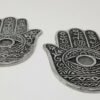 Home Fragrances ~Hamsa Hands Metal Burner Sage Smudge Cone Burner 4.25 inches, 2 pieces