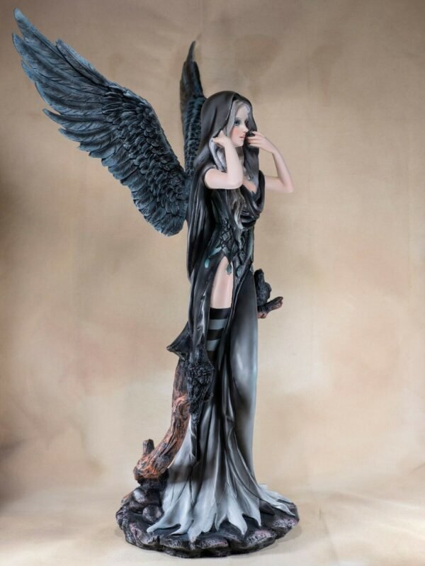 Fairy Collection~Large Gothic Dark Angel Fairy With Crows Ravens Figurine Statue 24" High New
