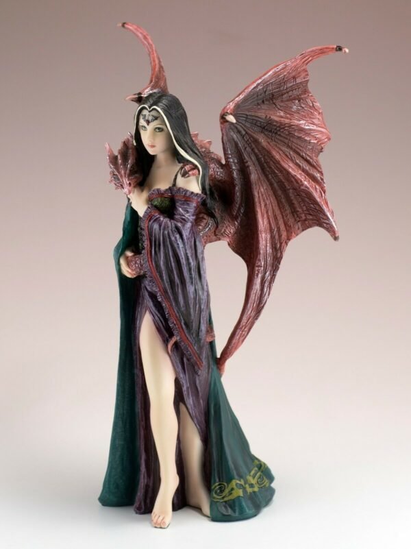 Fairy Collection~Lady Maiden Fairy With Dragon Figurine Statue 8.75" High Detailed Polystone New!