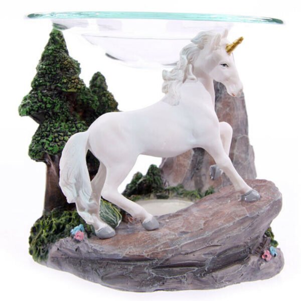 Home Fragrance~Unicorn Fantasy Design Oil Burner with Glass Dish