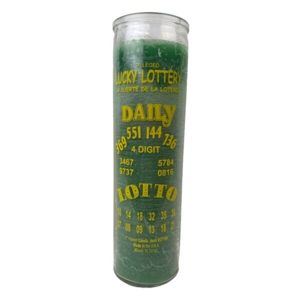 Magic Candle~Lucky Lottery Lotto Money Drawing Green 7 Day Candle Ritual Spell, Pagan Magic