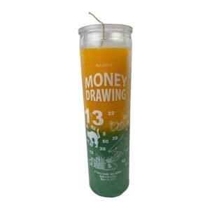 Magic Candle~Money Drawing Lucky Success Gold & Green 7 Day Candle Ritual Spell, Pagan Magic
