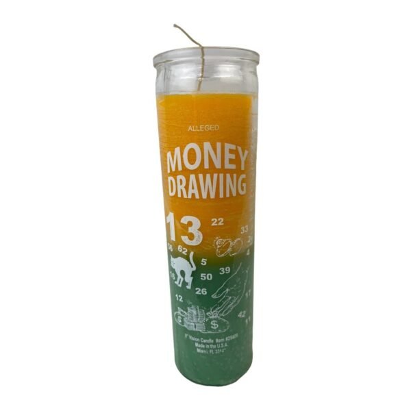 Magic Candle~Money Drawing Lucky Success Gold & Green 7 Day Candle Ritual Spell, Pagan Magic