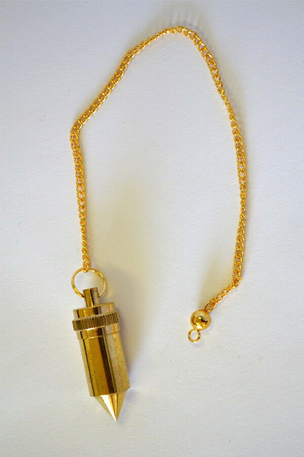Magicun Stone~Brass Compartment Pendulum 1.5"L with Chain