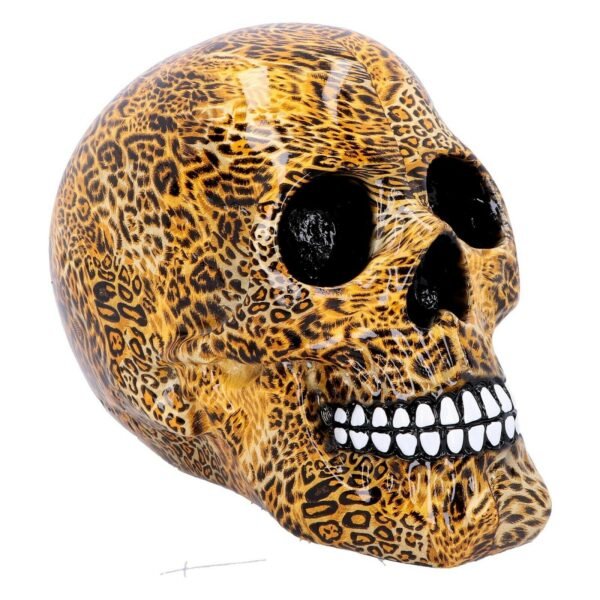 Magicun Giftware~Nemesis Gothic Romance Rose Leopard Bloodshot Eye Print Skull Figurine Ornament
