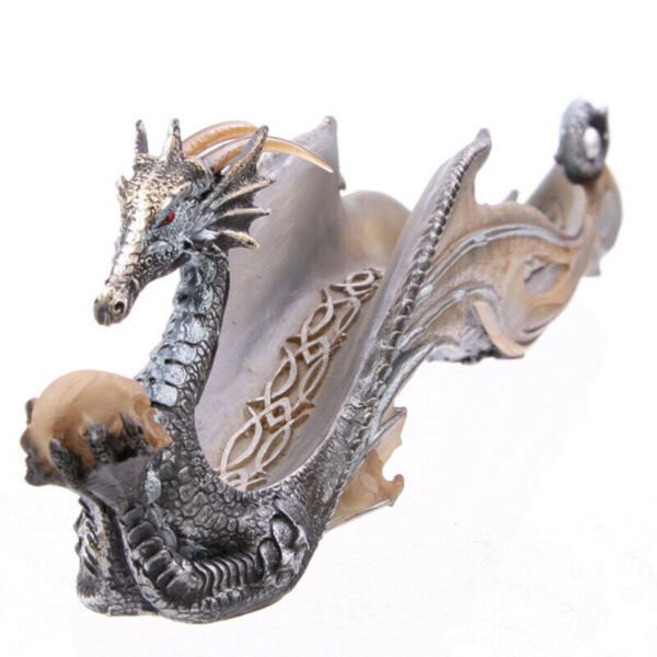 Home Fragrance~Shimmering Celtic Fantasy Dragon Incense Burner Ashcatcher Ornament