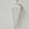 Magicun Stone~Howlite Pendulum with Chain, Faceted (Natural Crystal Stone)