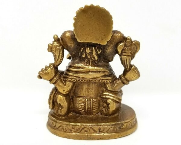 Hinduism Statues & Figures~Brass Antique Finish Ganesh Statue 3"H 2.5"W
