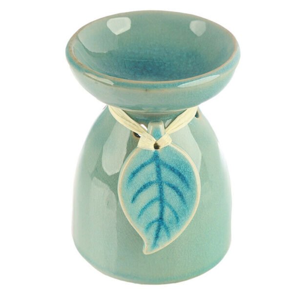Home Fragrance~Ceramic Oil Wax Melt Burner - Tropical Leaf Design Decoration