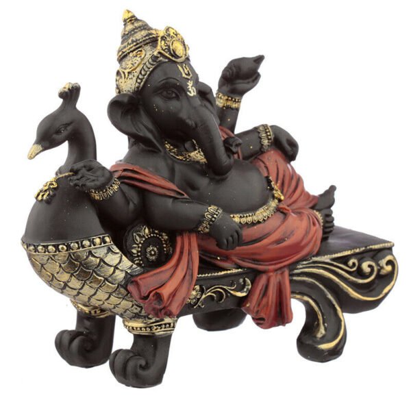 Home Decor~Decorative Ganesh Figurines Peacock Bench Statue Ornament Gift Hindu God Statue
