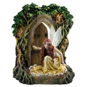 s-l1600_e9c20795-d0b2-4d34-8db1-cd9c7123cdf8 Fairy Collection~Forest Fairy At Open Door Figurine Statue With LED Light 8.75" High New In Box!
