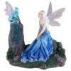Fairy Collection~Blue Fairy With Dragon Sitting On Rock Figurine Statue 6.25" High New In Box