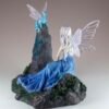 Fairy Collection~Blue Fairy With Dragon Sitting On Rock Figurine Statue 6.25" High New In Box