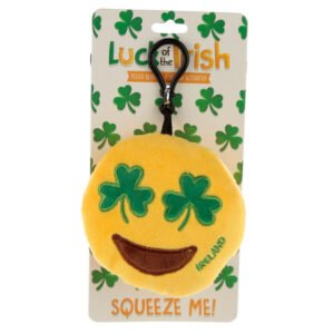 Collectable design~Plush Emoti Emotive Kissing Sound Clover Eyes Ireland Keyring Keyrings Key Ring