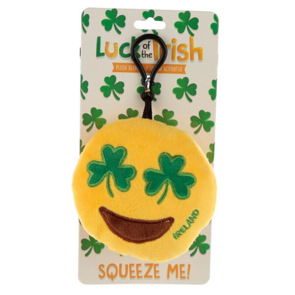 Collectable design~Plush Emoti Emotive Kissing Sound Clover Eyes Ireland Keyring Keyrings Key Ring