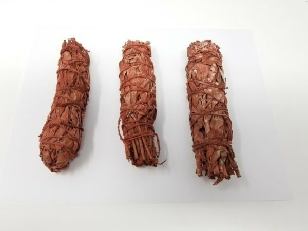 Home Fragrances ~Lot of 3 RED SAGE Smudge 4" to 5" Stick Negativity Removal WHOLESALE