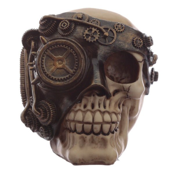 Home Decor~Steam Punk SKULL Ornament Fantasy Figurine Sculpture Gothic Cogs Pagan Wiccan