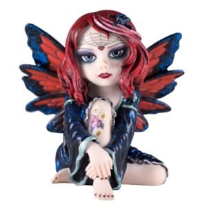 Fairy Collection~Cosplay Kids D.O.D. Gothic Fairy With Tattoos and Skull In Hair 4" Polystone New